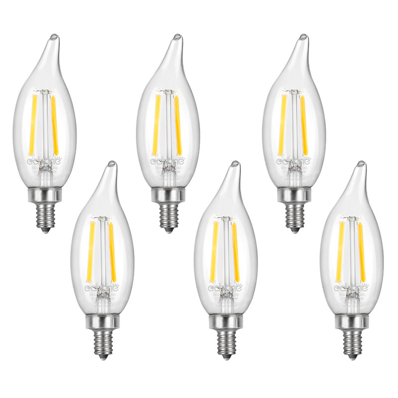 EDISHINE 40 Watt Equivalent CA10 E12/Candelabra Dimmable 4000K LED Bulb